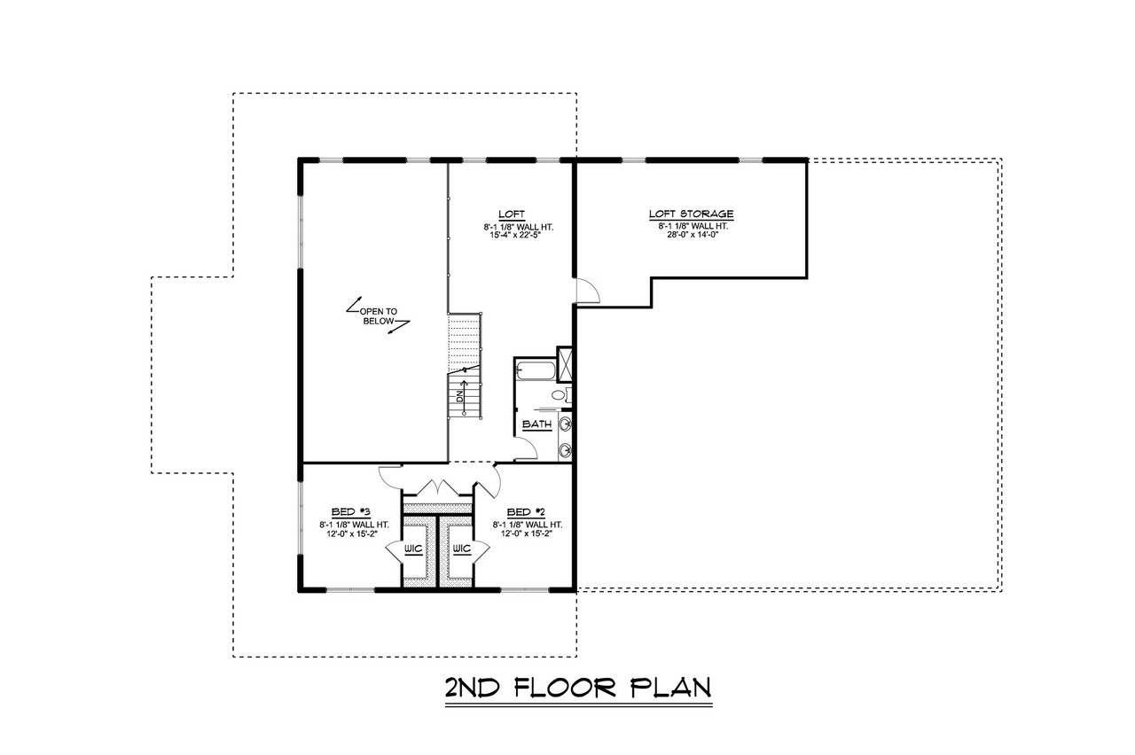 Secondary Image - Farmhouse House Plan - 58990 - 2nd Floor Plan