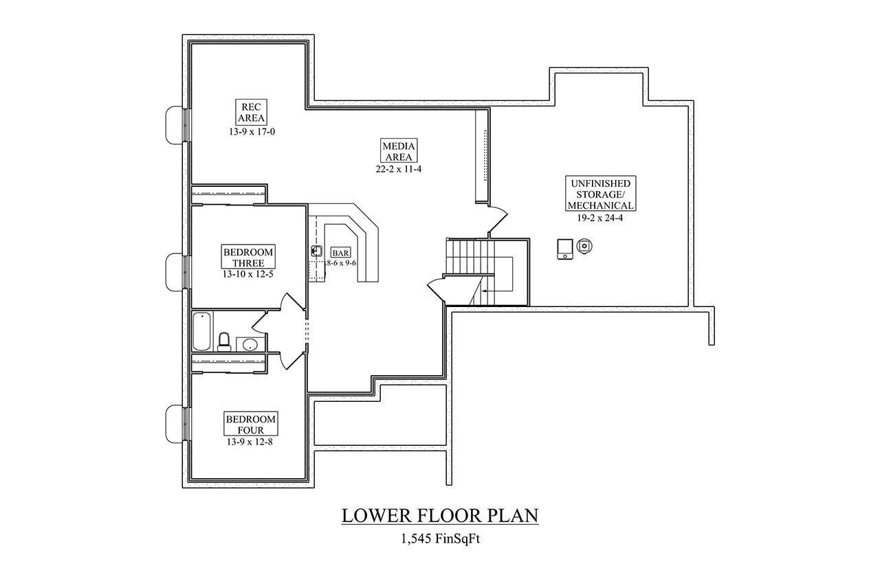 Secondary Image - Craftsman House Plan - Salem 32698 - Basement Floor Plan