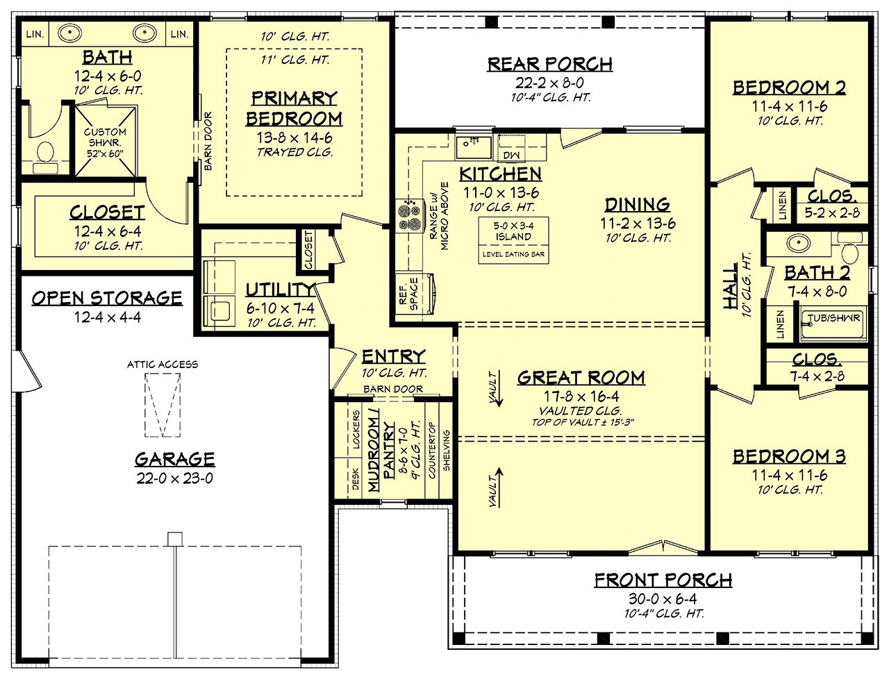 Farmhouse House Plan - Carter 14771 - 1st Floor Plan