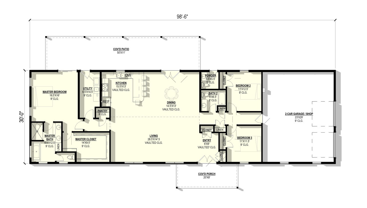 Country House Plan - Torch Lily 50018 - 1st Floor Plan