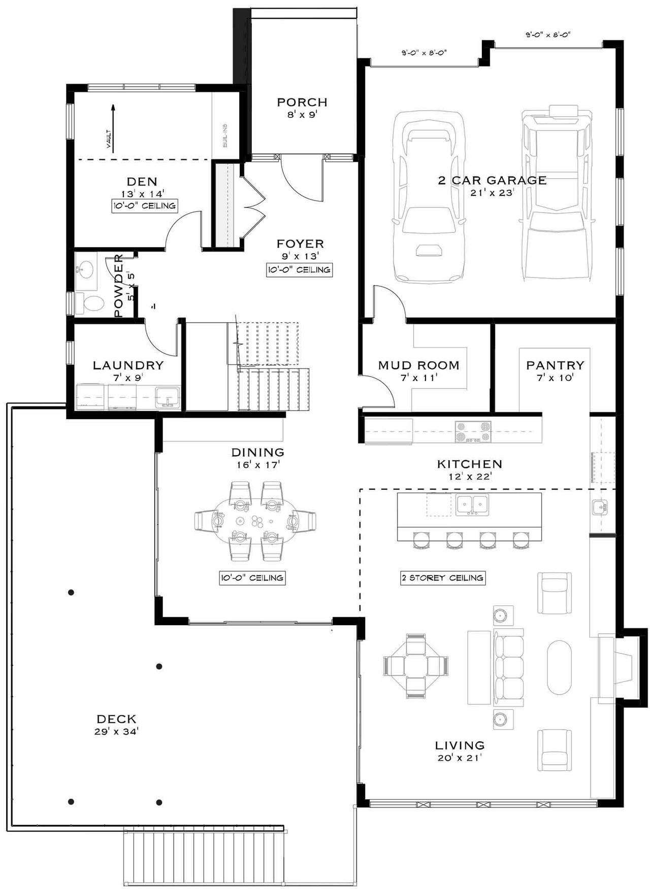 Contemporary House Plan - Marmot Wynd 58126 - 1st Floor Plan
