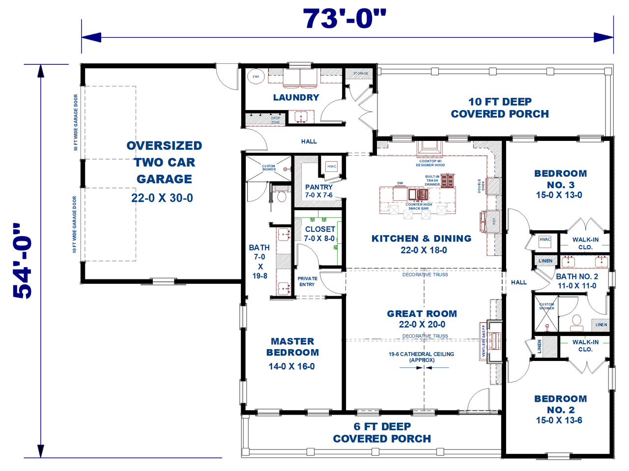 Farmhouse House Plan - 85222 - 1st Floor Plan