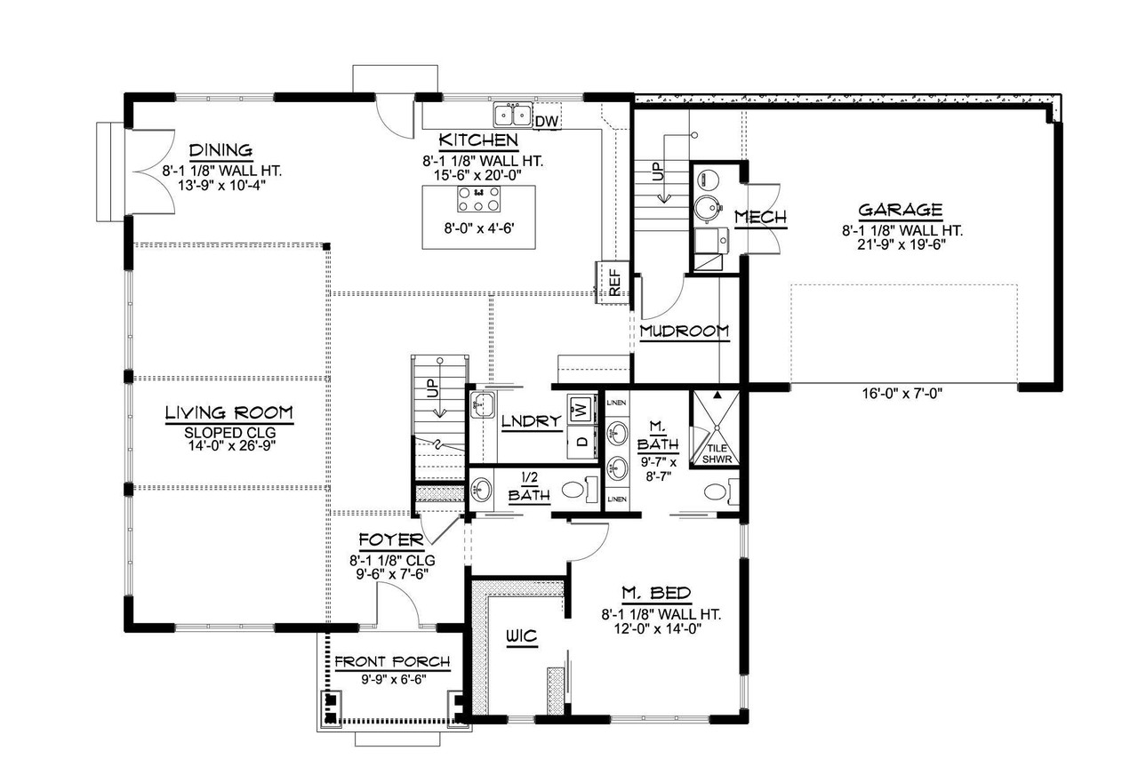 Modern House Plan - 96844 - 1st Floor Plan