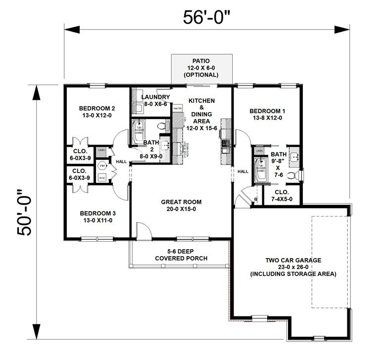 Farmhouse House Plan - 21009 - 1st Floor Plan