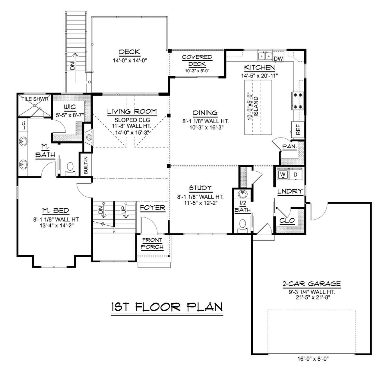 Modern House Plan - 84189 - 1st Floor Plan