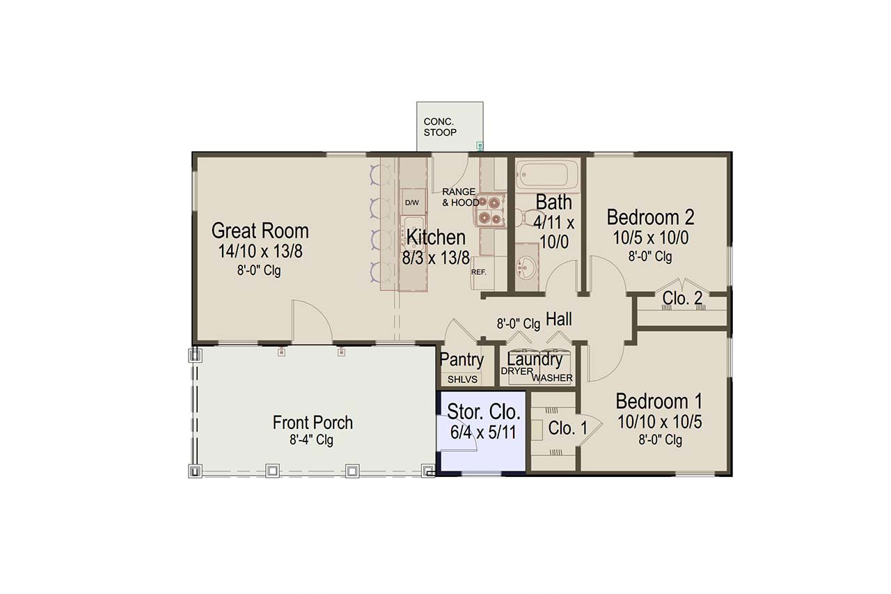 Cottage House Plan - Dogwood Cove Cottage 86639 - 1st Floor Plan