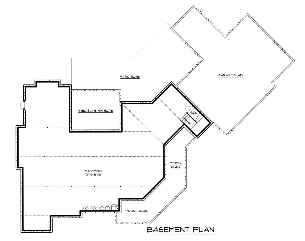 Farmhouse House Plan - 90244 - Basement Floor Plan