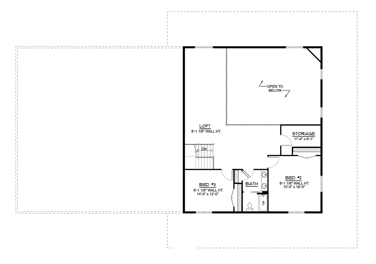 Secondary Image - Country House Plan - 63891 - 2nd Floor Plan