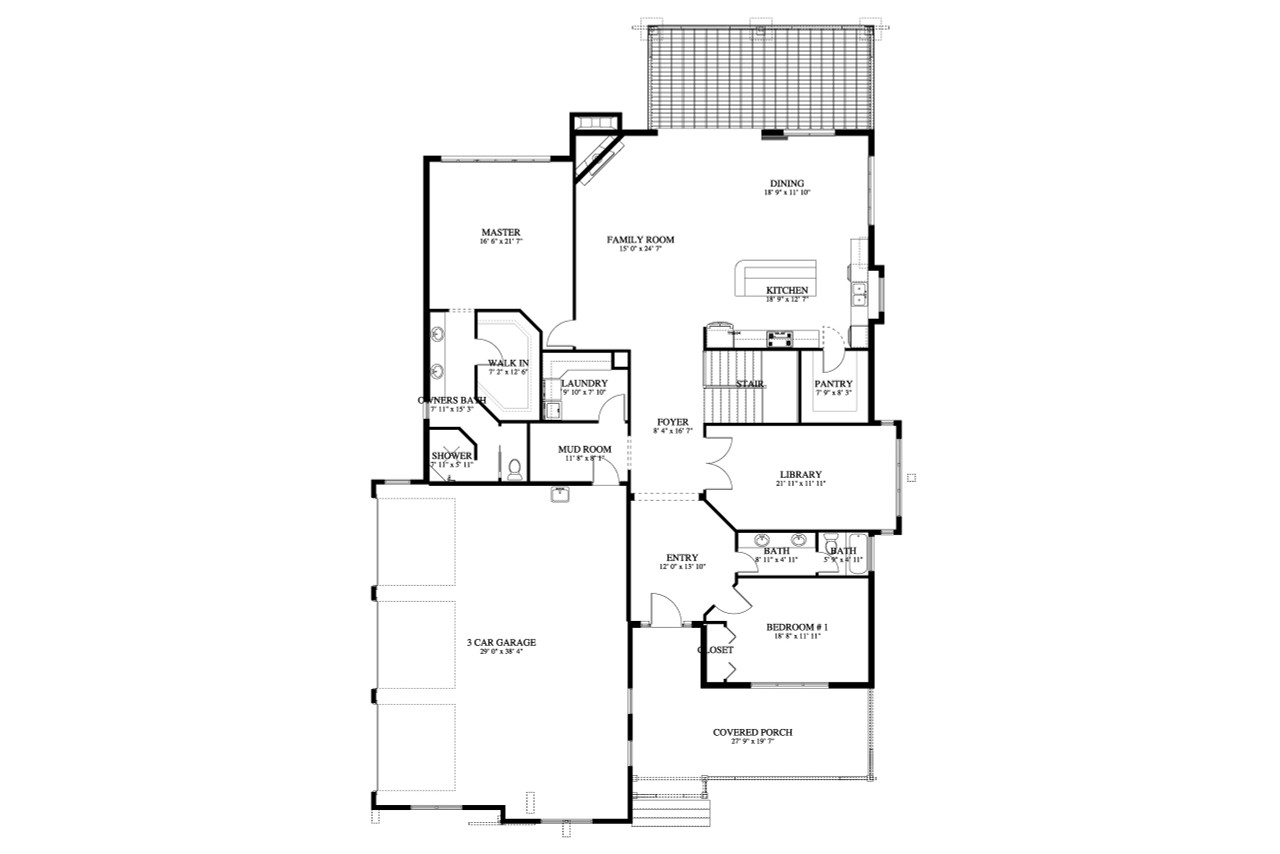 Mountain Rustic House Plan - Ferguson 44189 - 1st Floor Plan