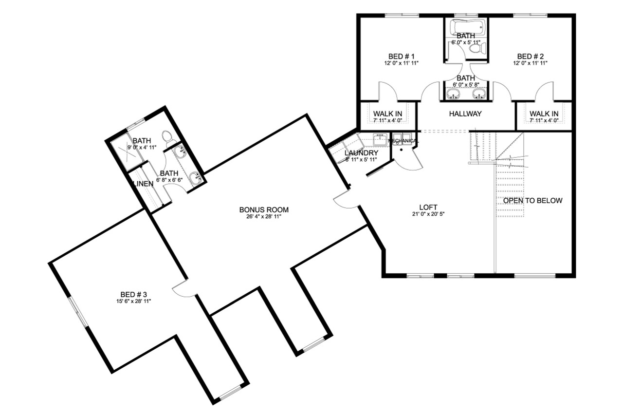 Craftsman House Plan - Kasteler 27751 - 2nd Floor Plan