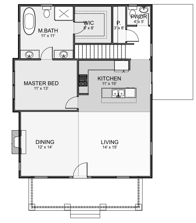 Craftsman House Plan - Westhampton 92207 - 1st Floor Plan
