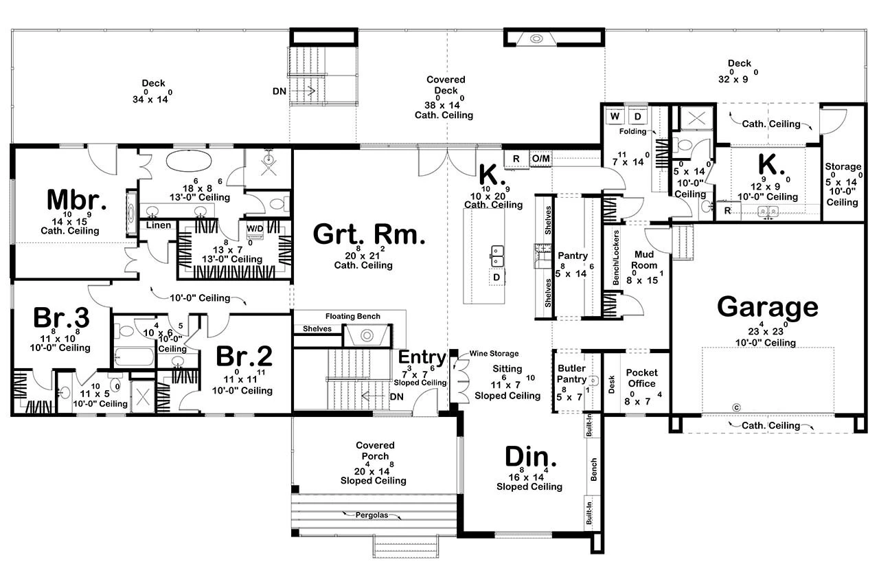 European House Plan - Tarnhus Shore 45949 - 1st Floor Plan