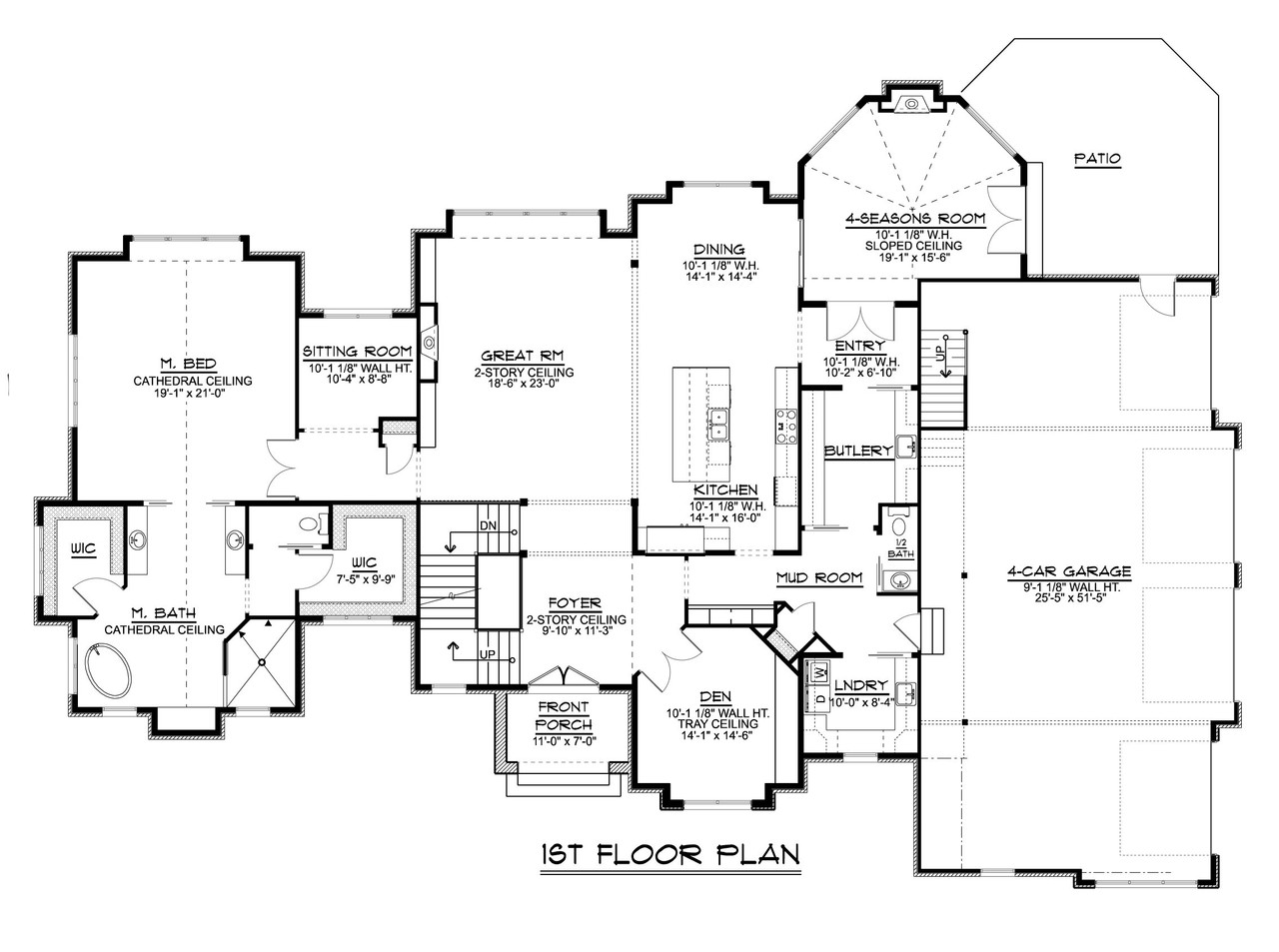 European House Plan - 67641 - 1st Floor Plan