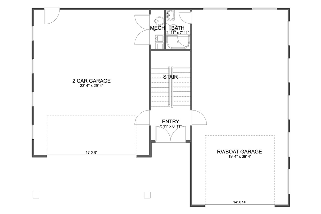 Farmhouse House Plan - Cutler Garage 63321 - 1st Floor Plan