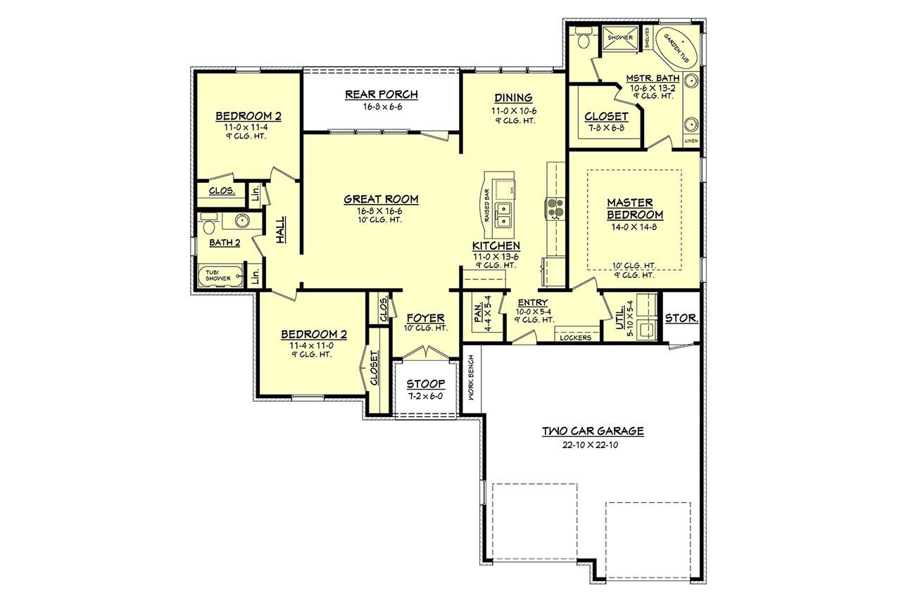 Southern House Plan - Avery 98493 - 1st Floor Plan