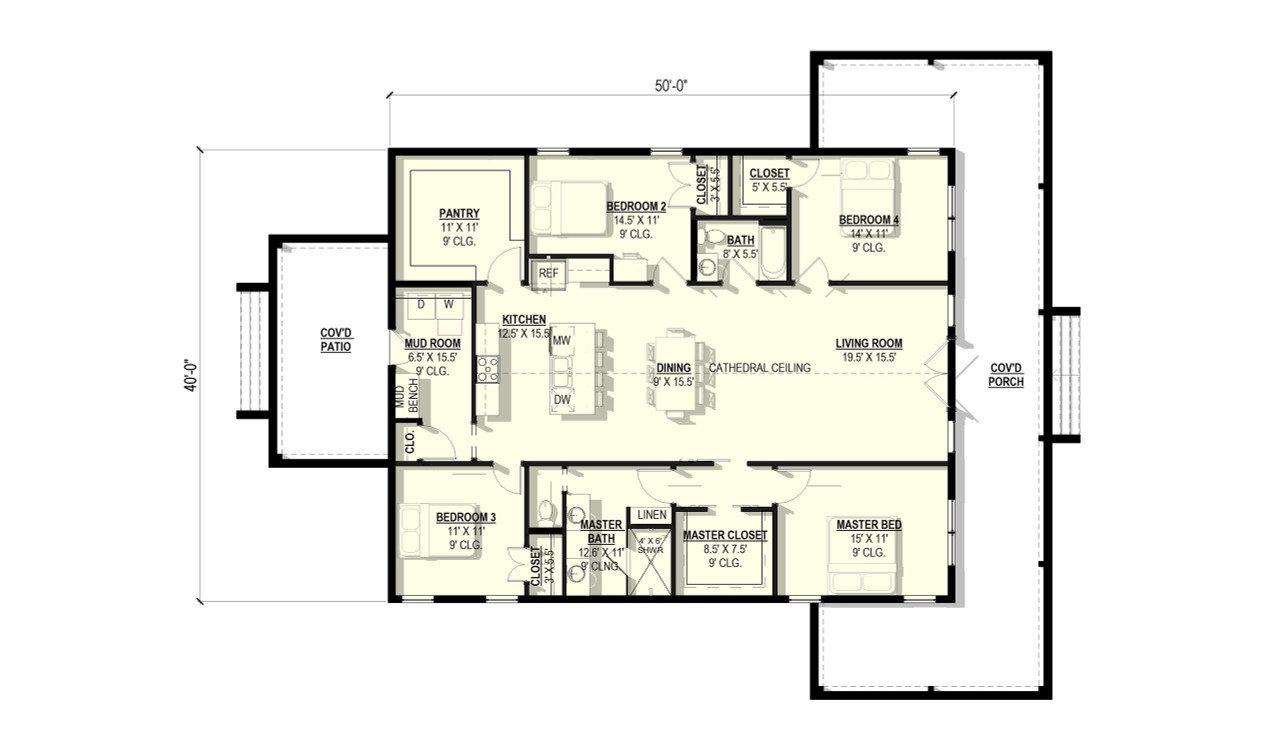 Country House Plan - Sycamore #1 91053 - 1st Floor Plan