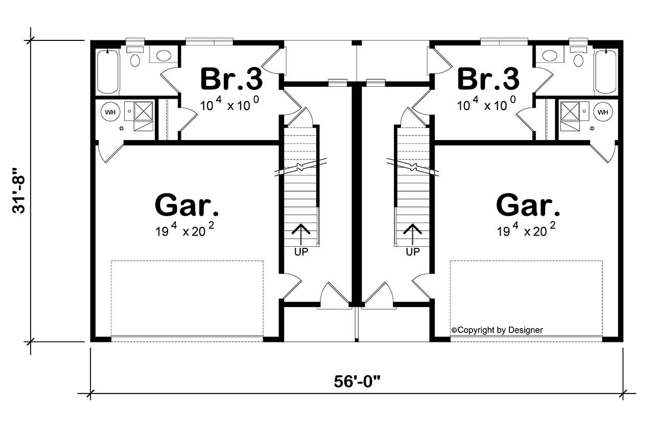 Contemporary House Plan - Julian Twin 59699 - 1st Floor Plan