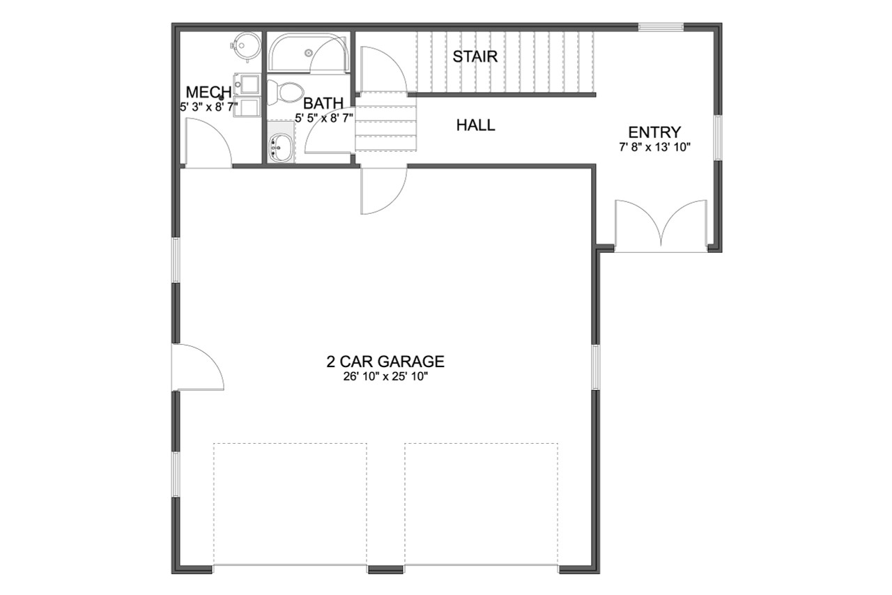 Traditional House Plan - Alice Garage 70547 - 1st Floor Plan