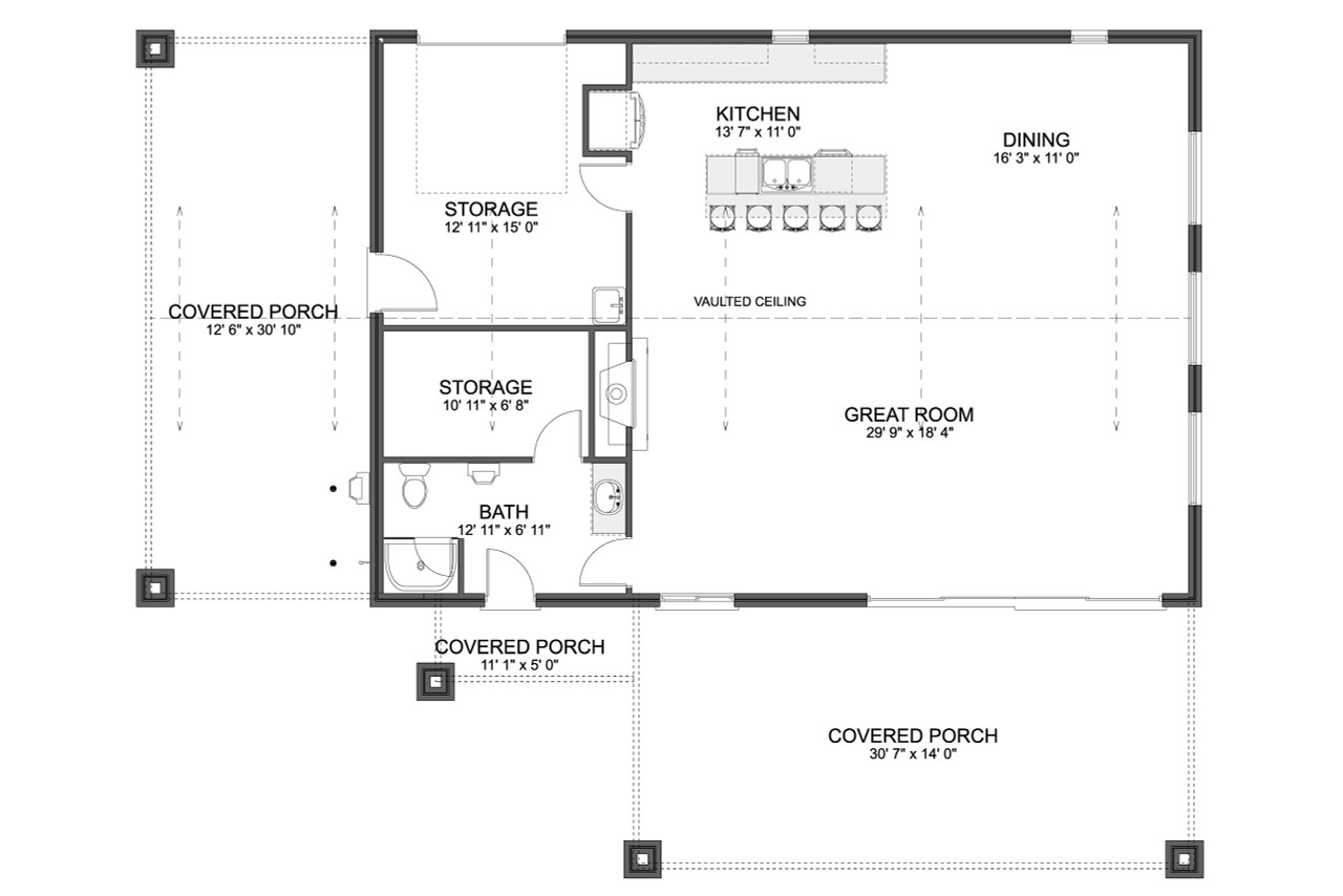 Traditional House Plan - Bradbury Pool House 34445 - 1st Floor Plan