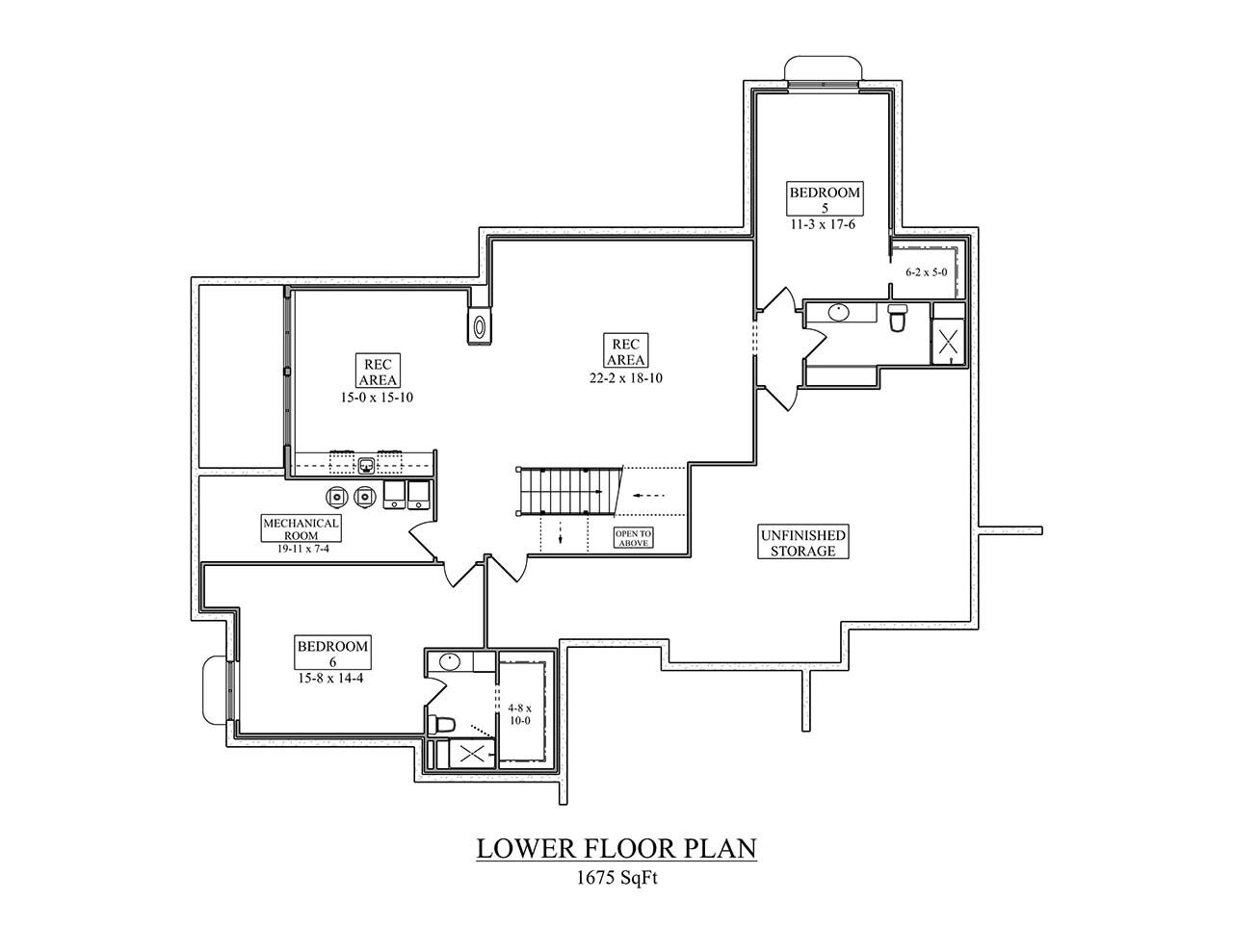 Contemporary House Plan - West Union 38037 - Basement Floor Plan