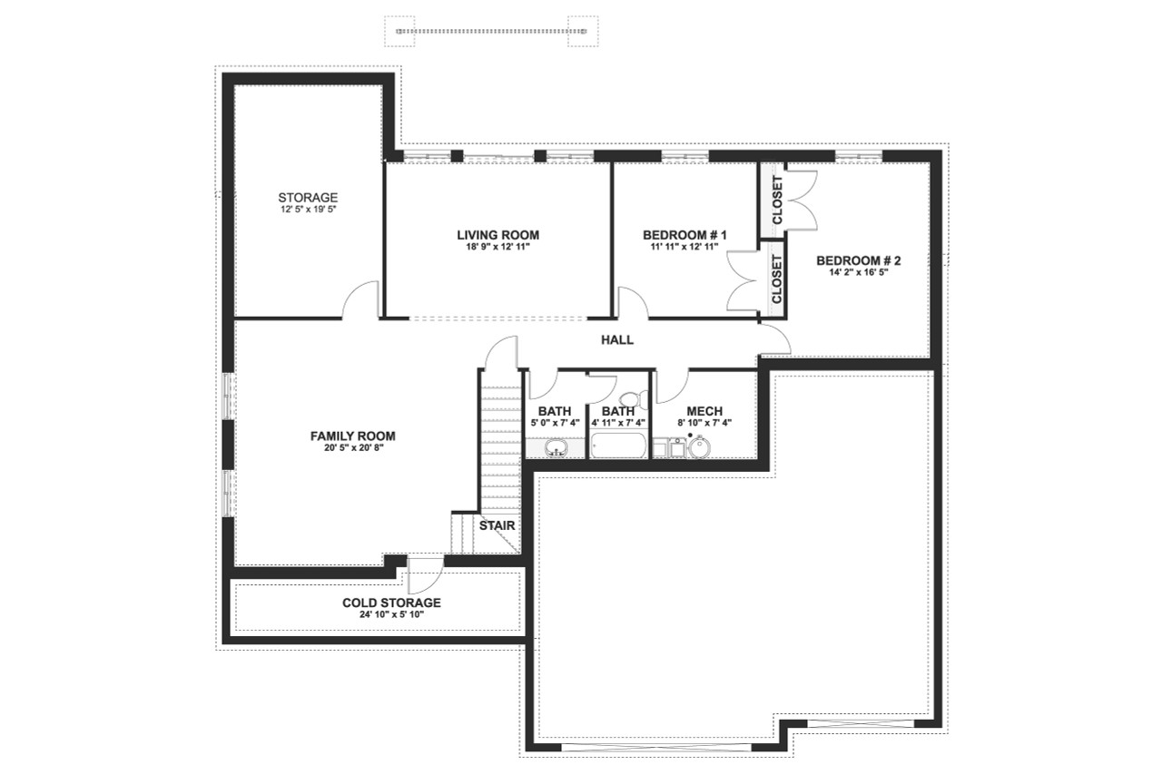Farmhouse House Plan - Turner 18969 - Basement Floor Plan