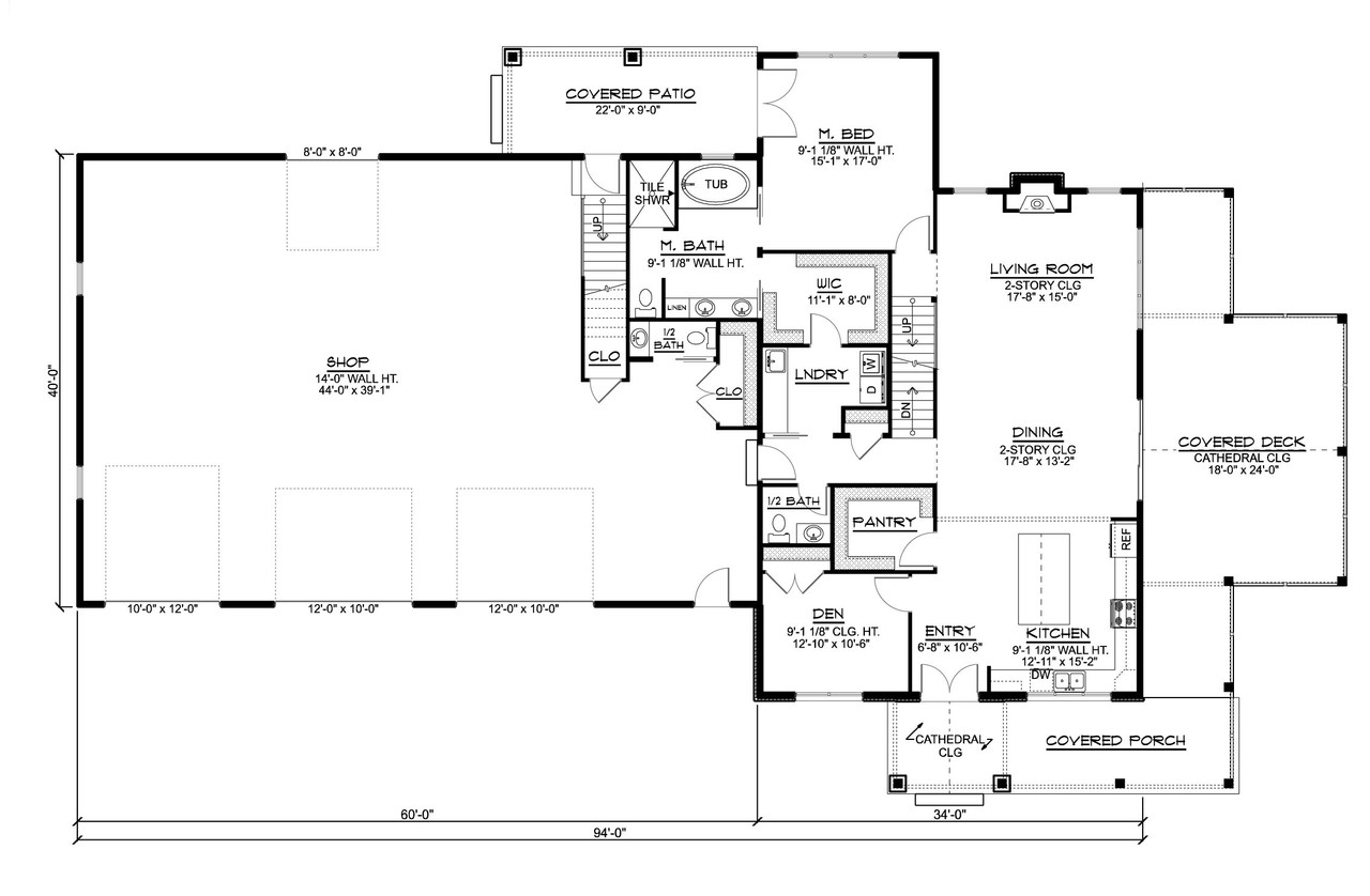 Country House Plan - 39212 - 1st Floor Plan
