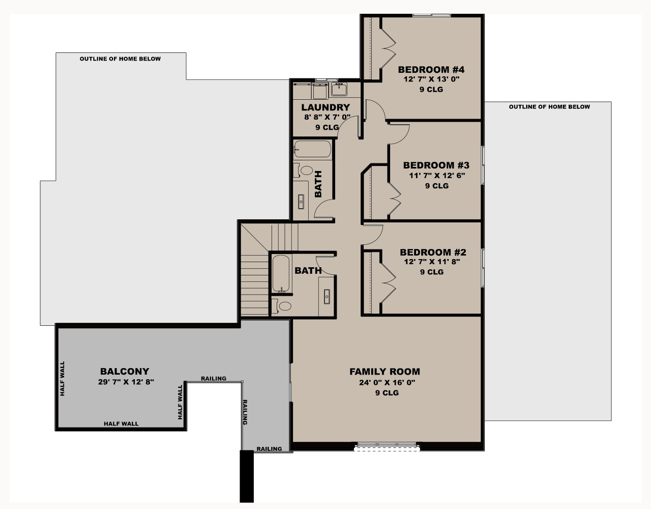Secondary Image - Contemporary House Plan - The Sunrise Mesa 19758 - 2nd Floor Plan
