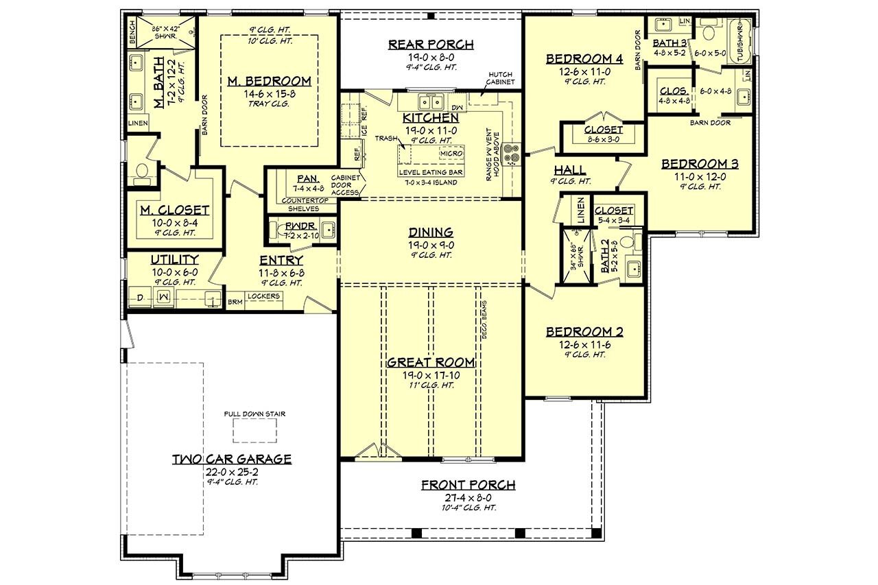 Farmhouse House Plan - Charlotte Park 82296 - 1st Floor Plan