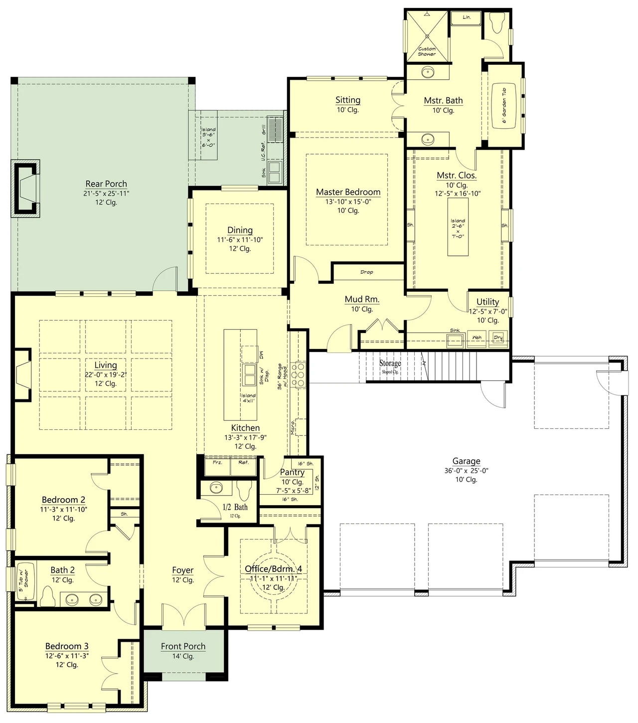 Southern House Plan - 65071 - 1st Floor Plan
