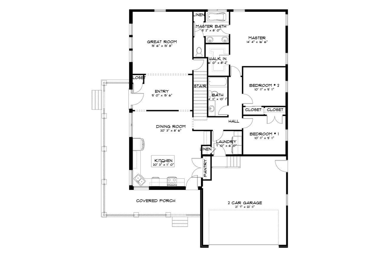 Farmhouse House Plan - Riley 70681 - 1st Floor Plan