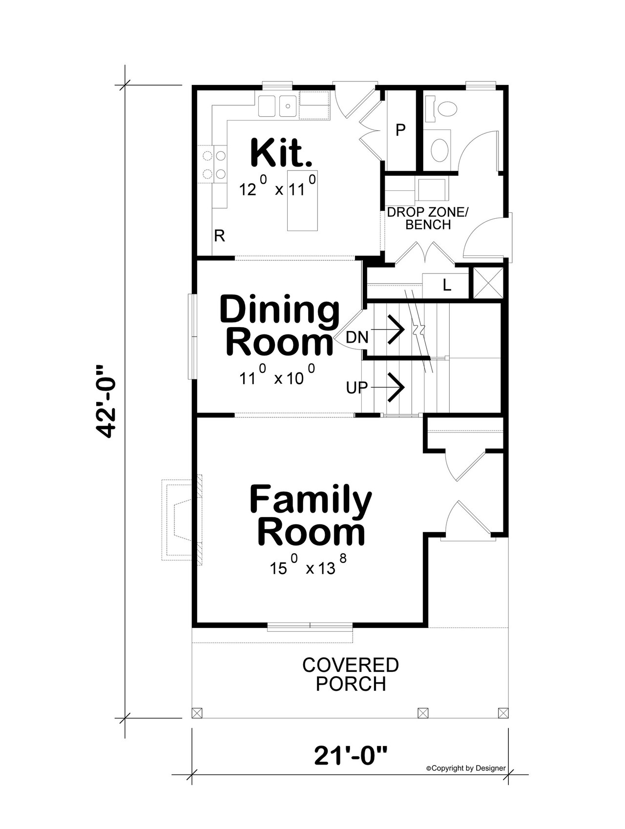 Traditional House Plan - JoAnn 47477 - 1st Floor Plan