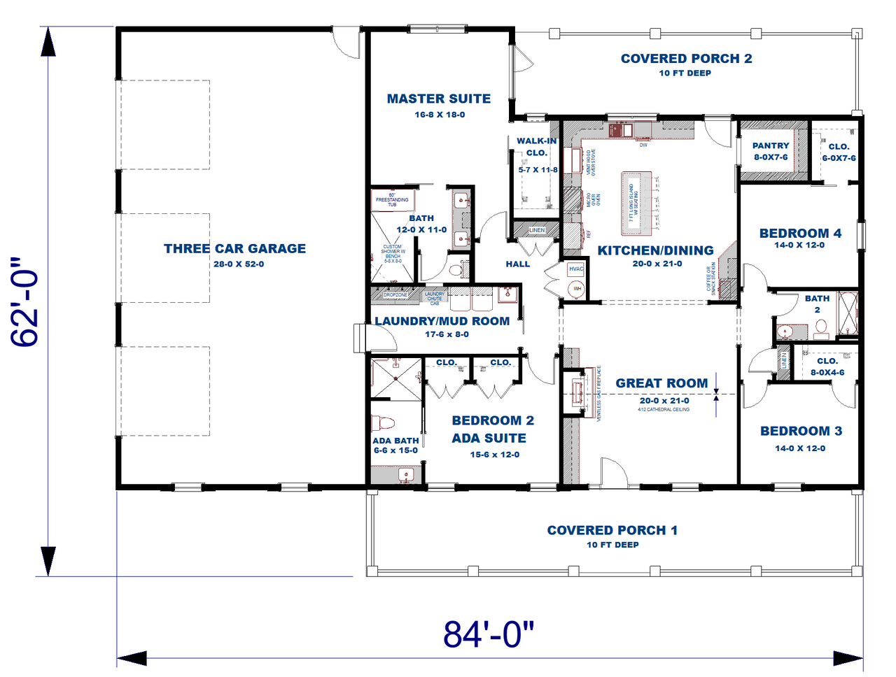 Farmhouse House Plan - 83322 - 1st Floor Plan