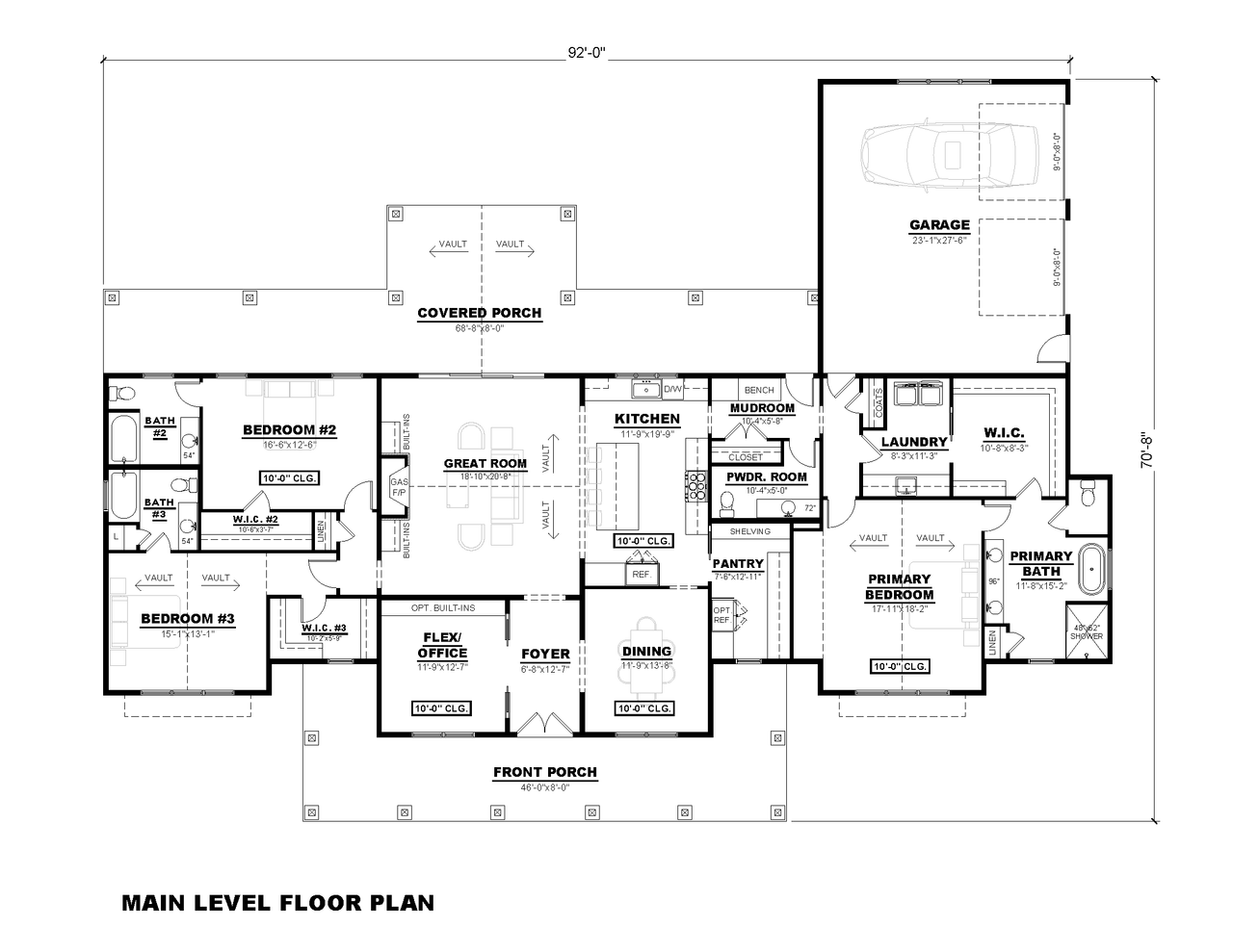 Farmhouse House Plan - Downey-2 30110 - 1st Floor Plan