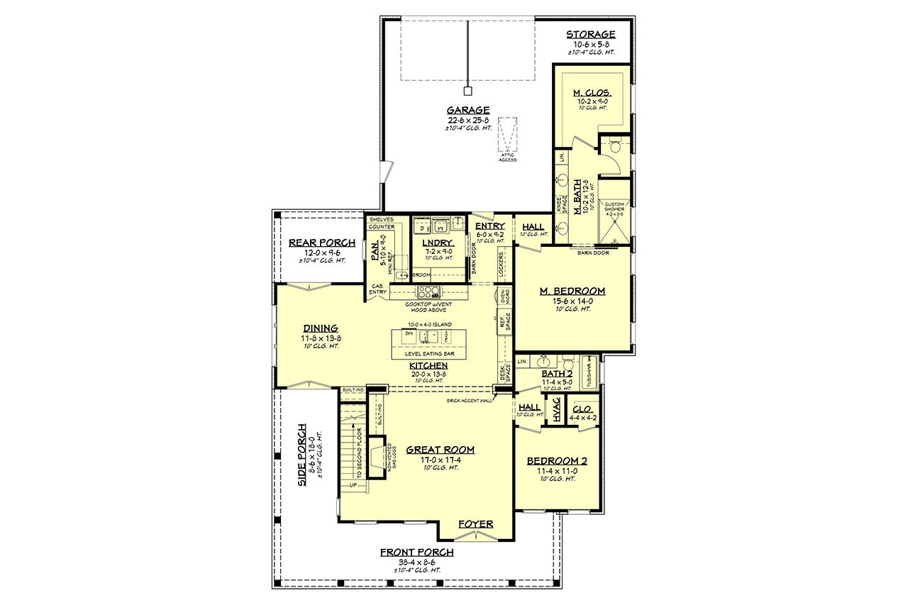 Farmhouse House Plan - Hillsdale 54948 - 1st Floor Plan