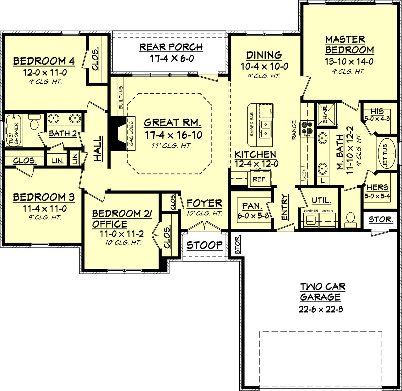 Ranch House Plan - Clear Creek 18258 - 1st Floor Plan