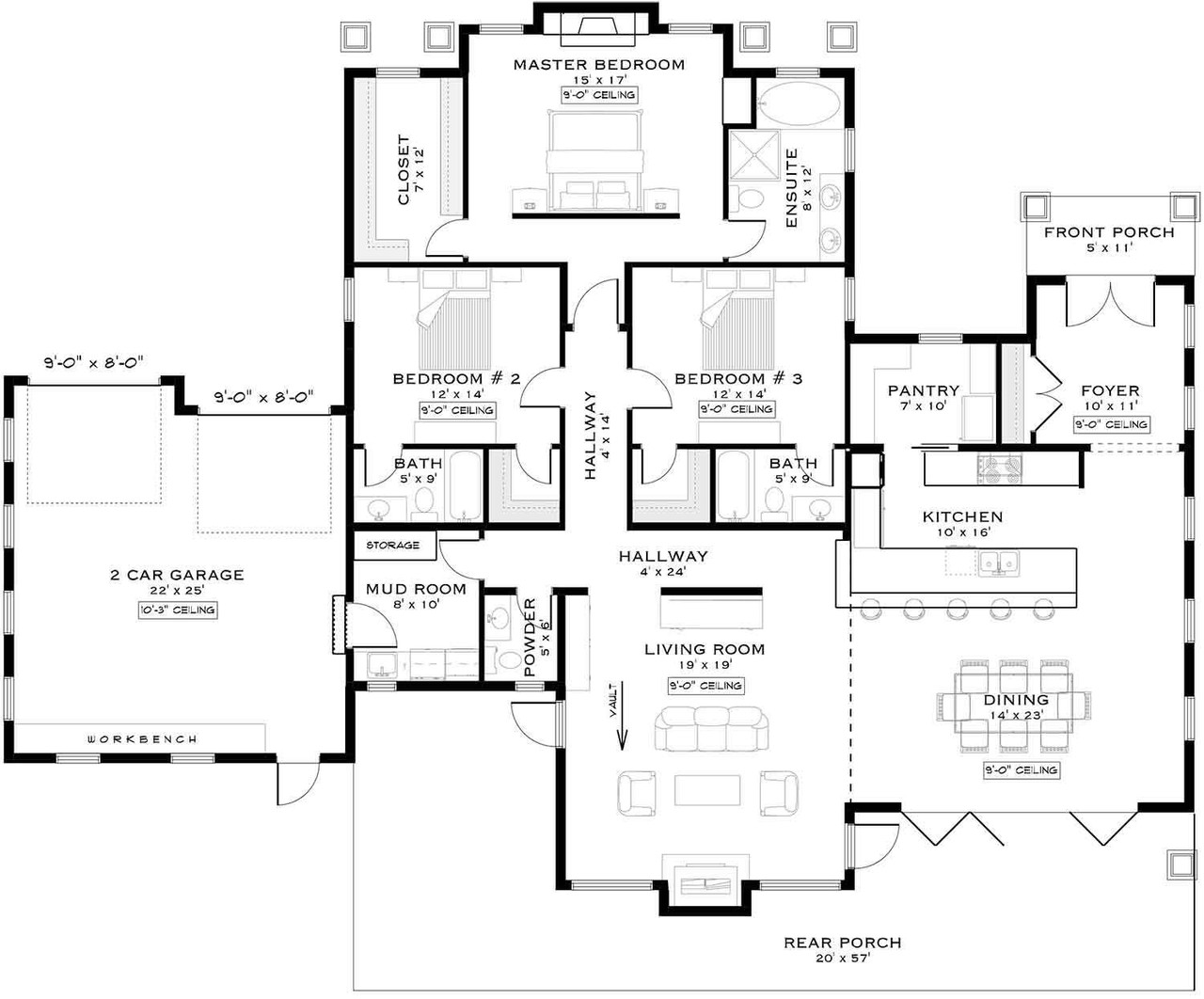 Contemporary House Plan - Benbow Wynd 39475 - 1st Floor Plan