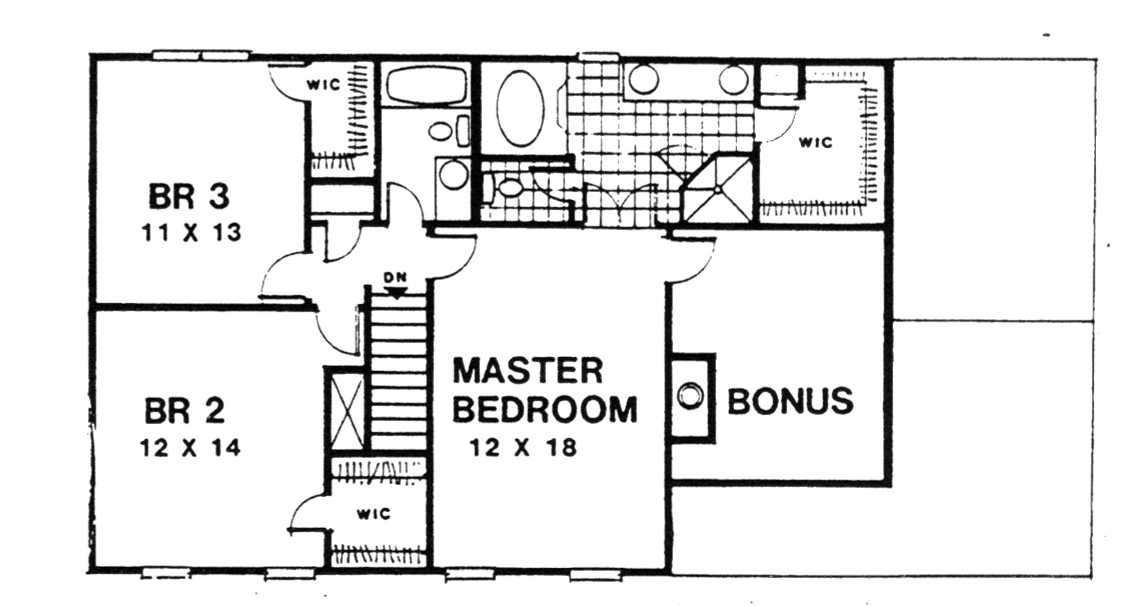 Secondary Image - Traditional House Plan - Easton 52537 - 2nd Floor Plan