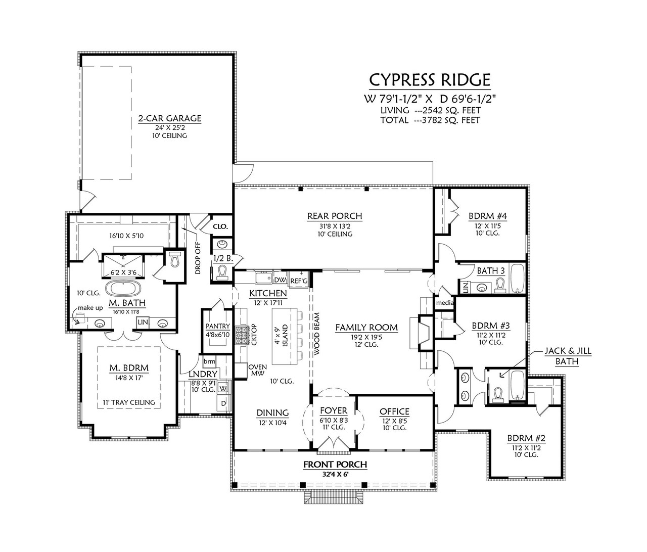 Farmhouse House Plan - Cypress Ridge 24957 - 1st Floor Plan