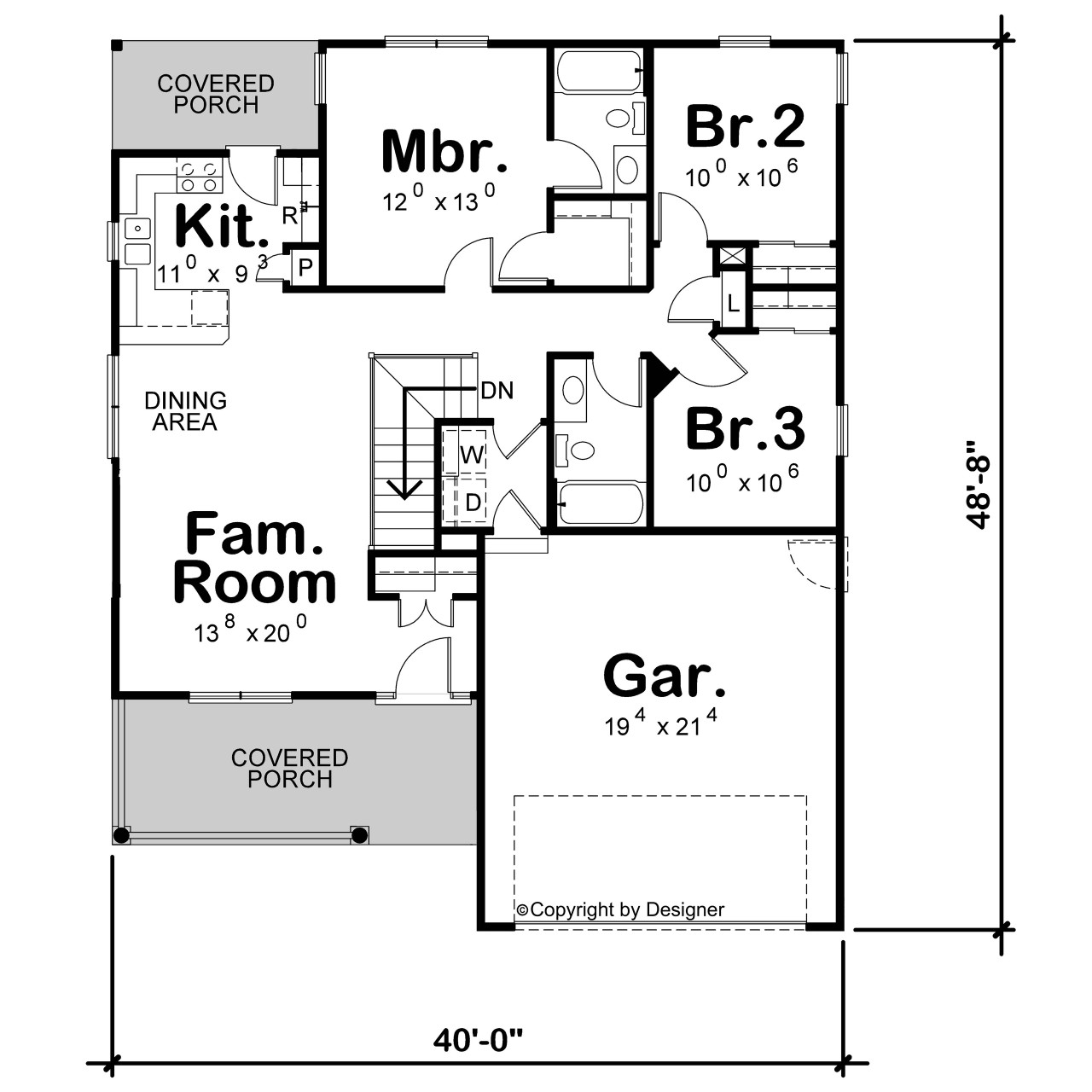 Farmhouse House Plan - Calverton Farm 21568 - 1st Floor Plan