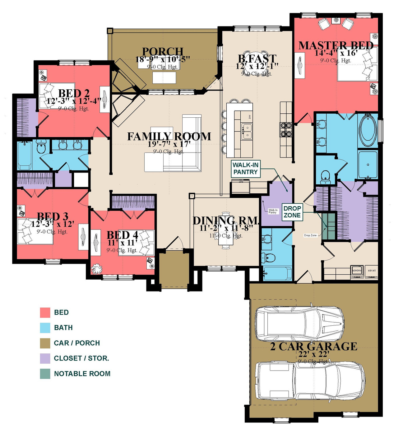 Traditional House Plan - Addison 3 24847 - 1st Floor Plan