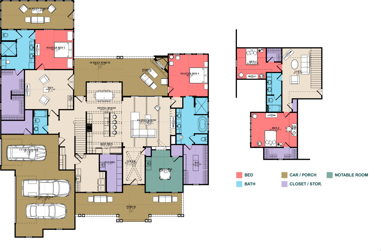 Ranch House Plan - Rigby 43993 - 1st Floor Plan