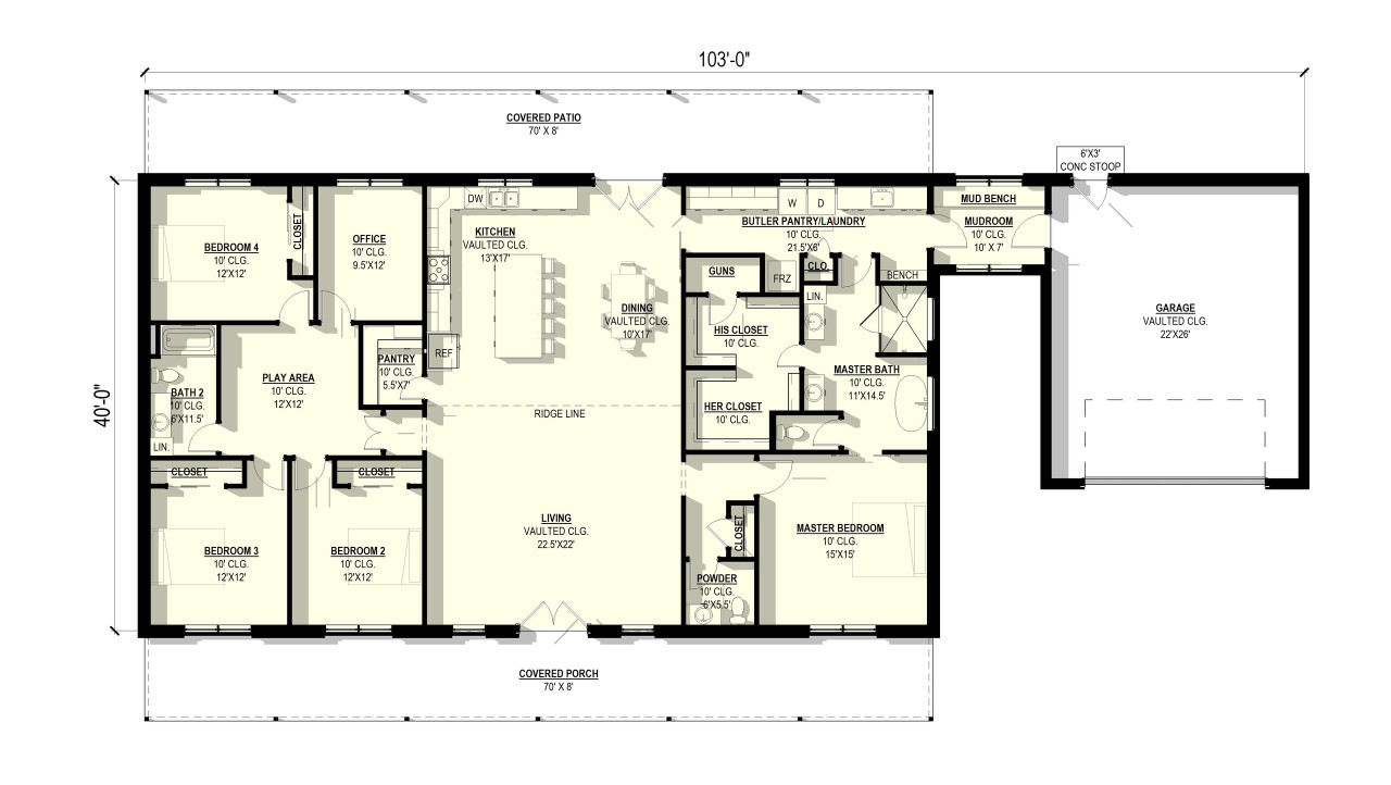 Country House Plan - Dandelion #2 50624 - 1st Floor Plan