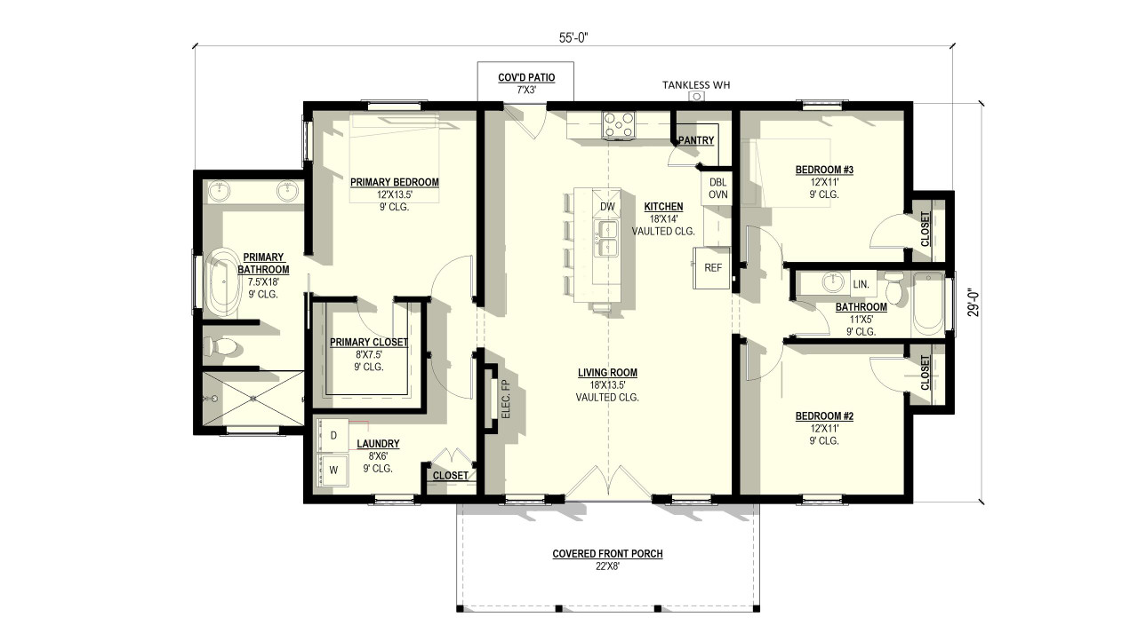 Country House Plan - Rosemary 68784 - 1st Floor Plan