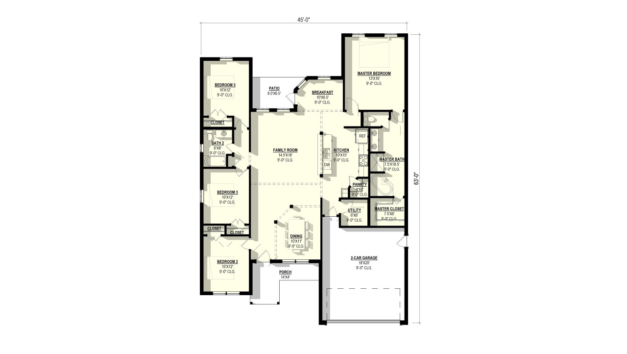 Country House Plan - Hibiscus #2 39415 - 1st Floor Plan