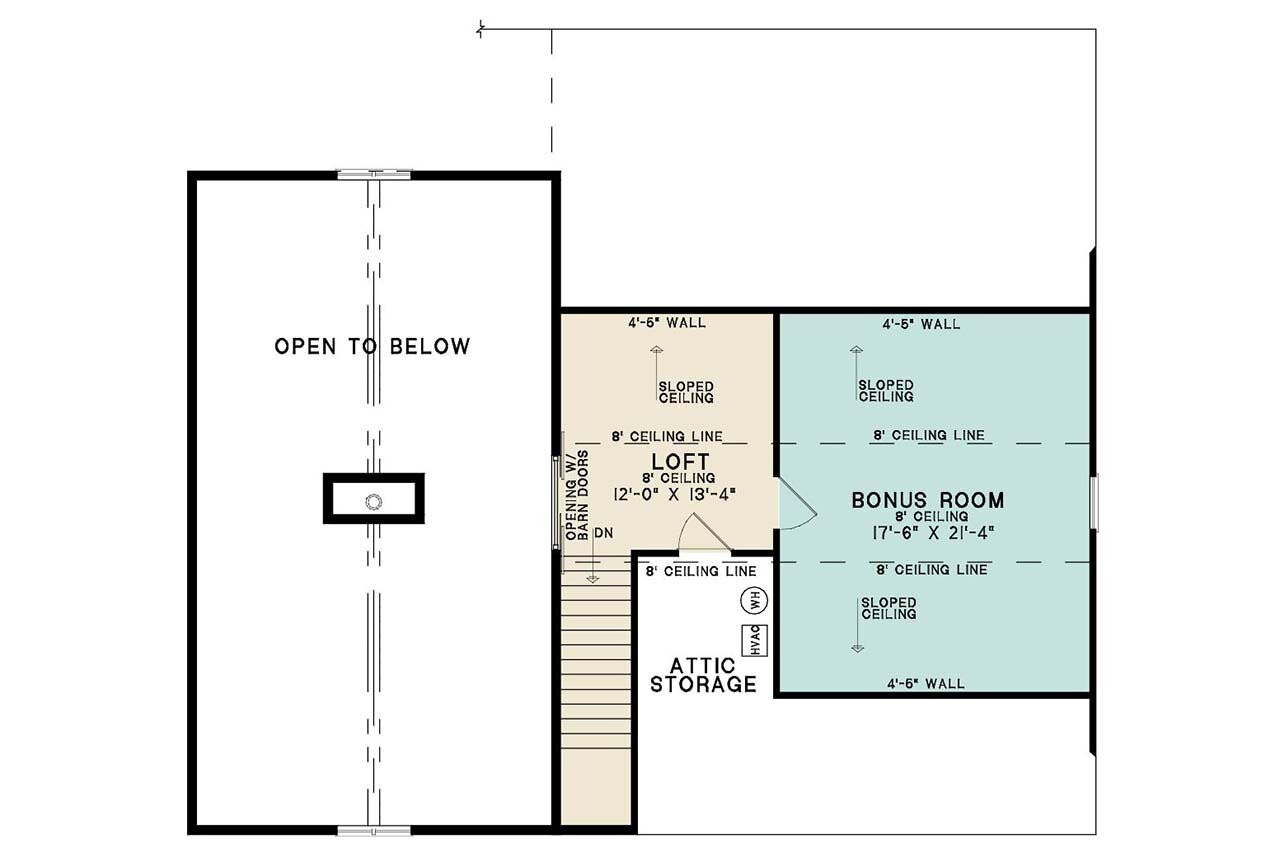 Secondary Image - Ranch House Plan - Willow Ridge 53313 - 2nd Floor Plan
