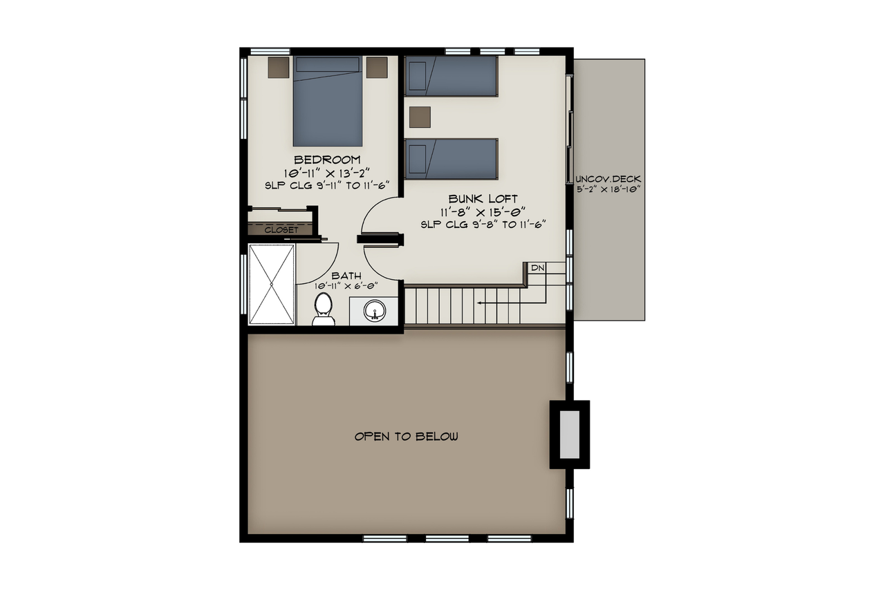Secondary Image - Contemporary House Plan - Blue Spruce 76920 - 2nd Floor Plan