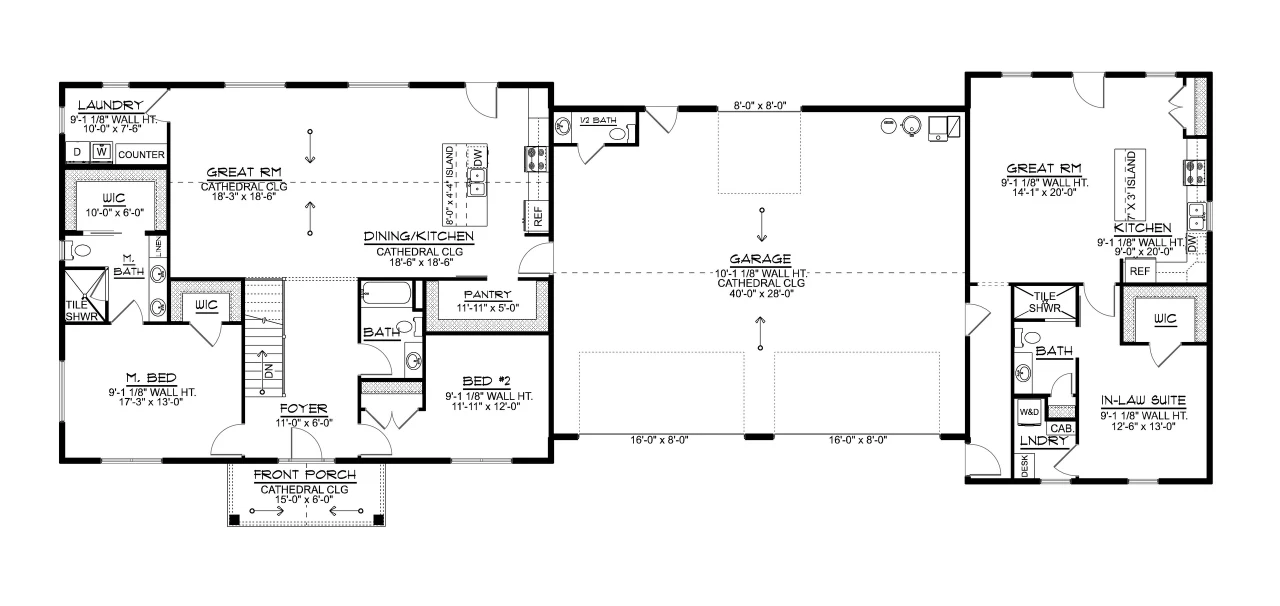 Craftsman House Plan - 54405 - 1st Floor Plan