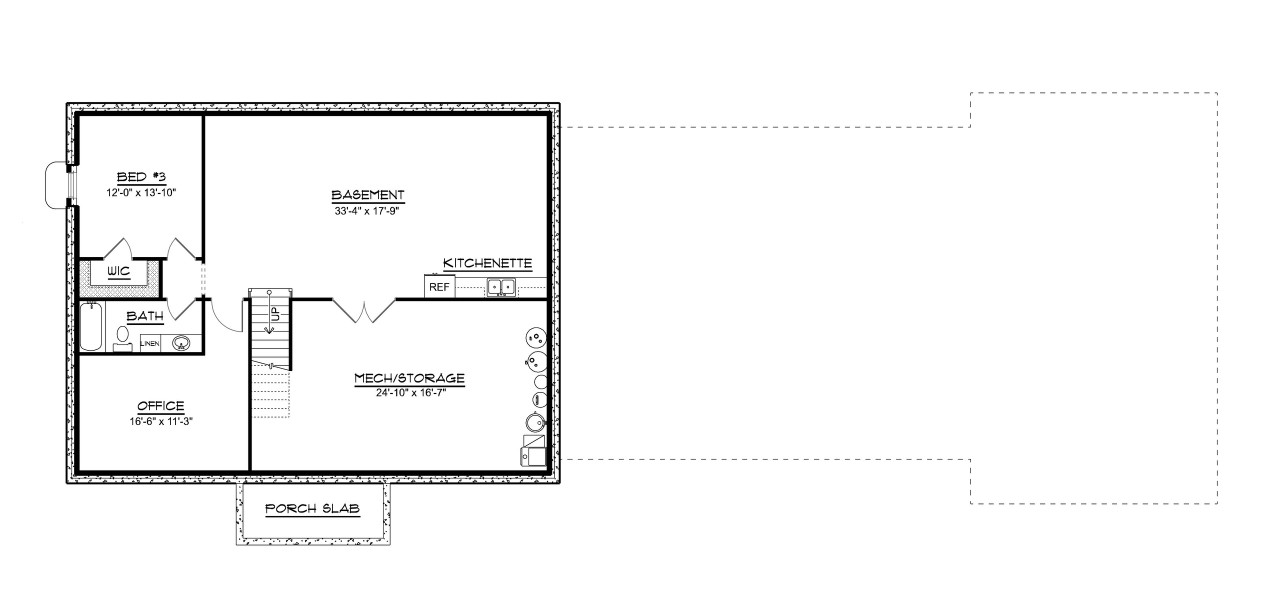 Craftsman House Plan - 54405 - Basement Floor Plan