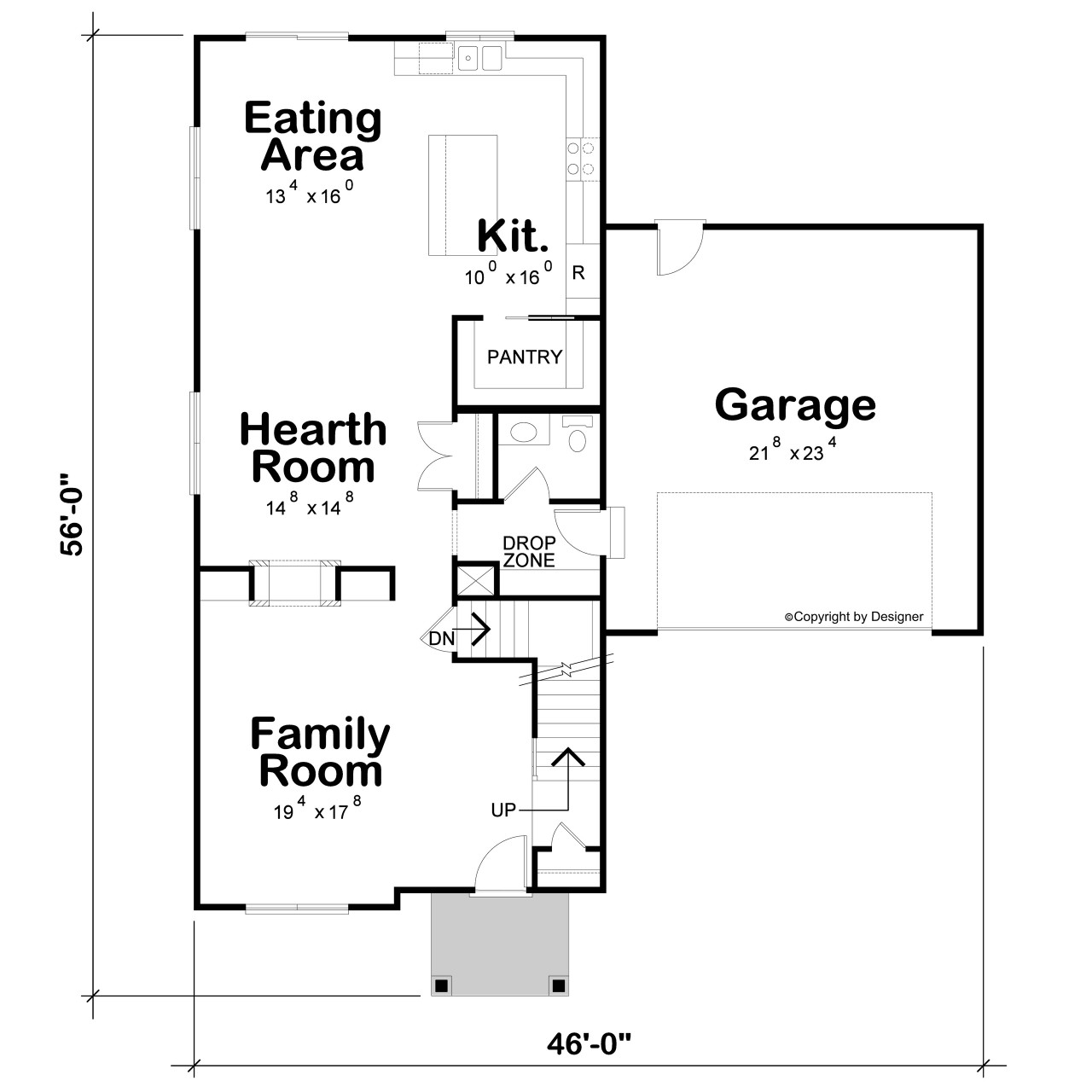Farmhouse House Plan - Harlan 44865 - 1st Floor Plan