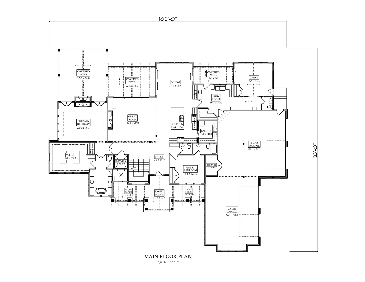 Craftsman House Plan - Blacktail Meadow II 72913 - 1st Floor Plan